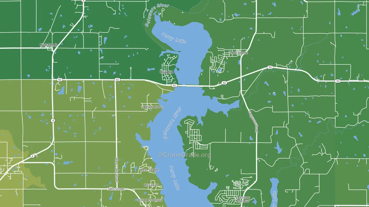 Ozawkie, KS Map of Murder Rates