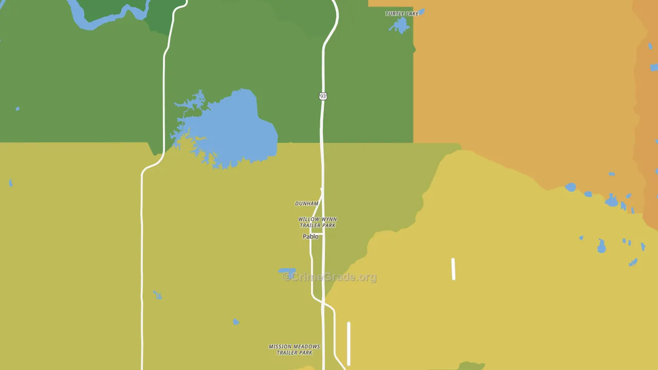 Pablo, MT Map of Murder Rates