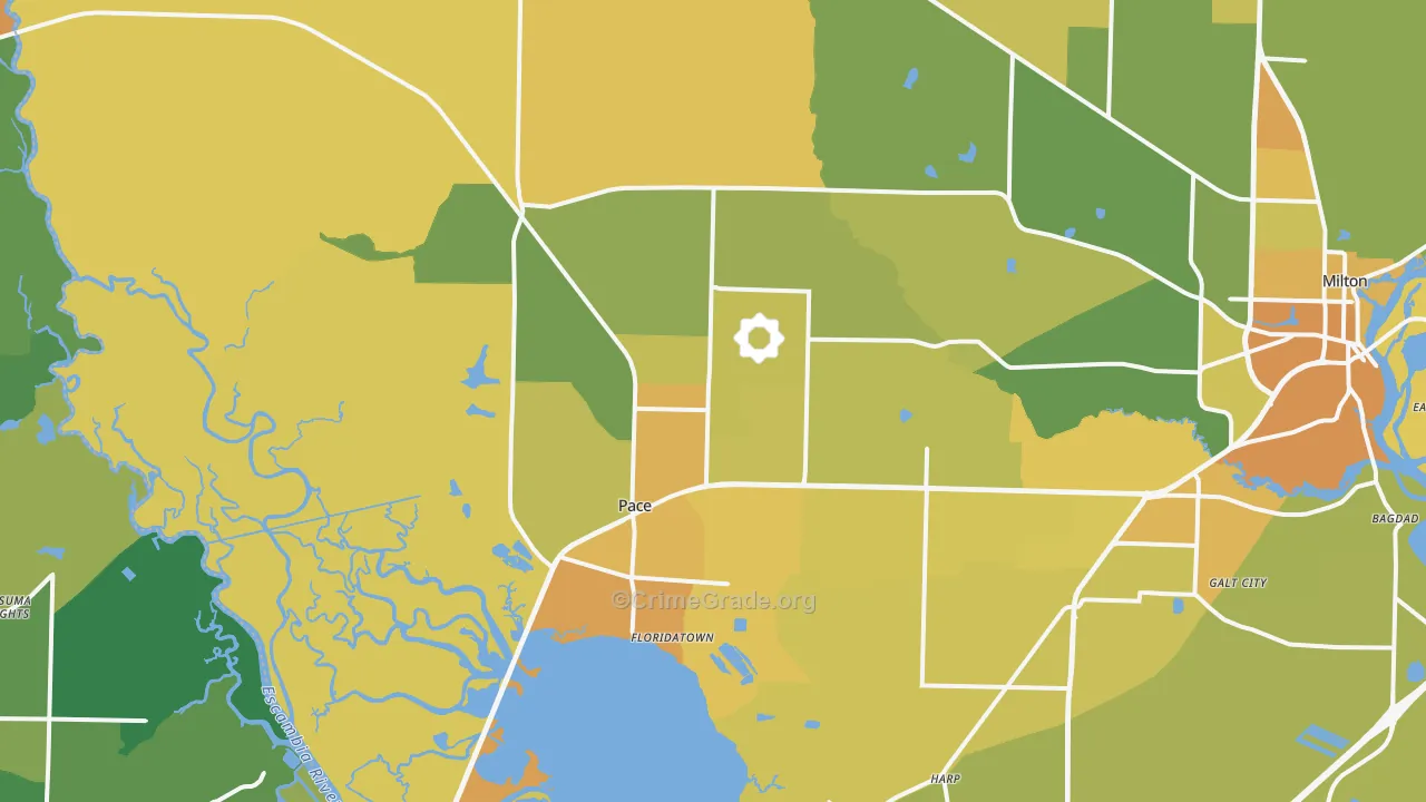 Pace, FL Map of Murder Rates