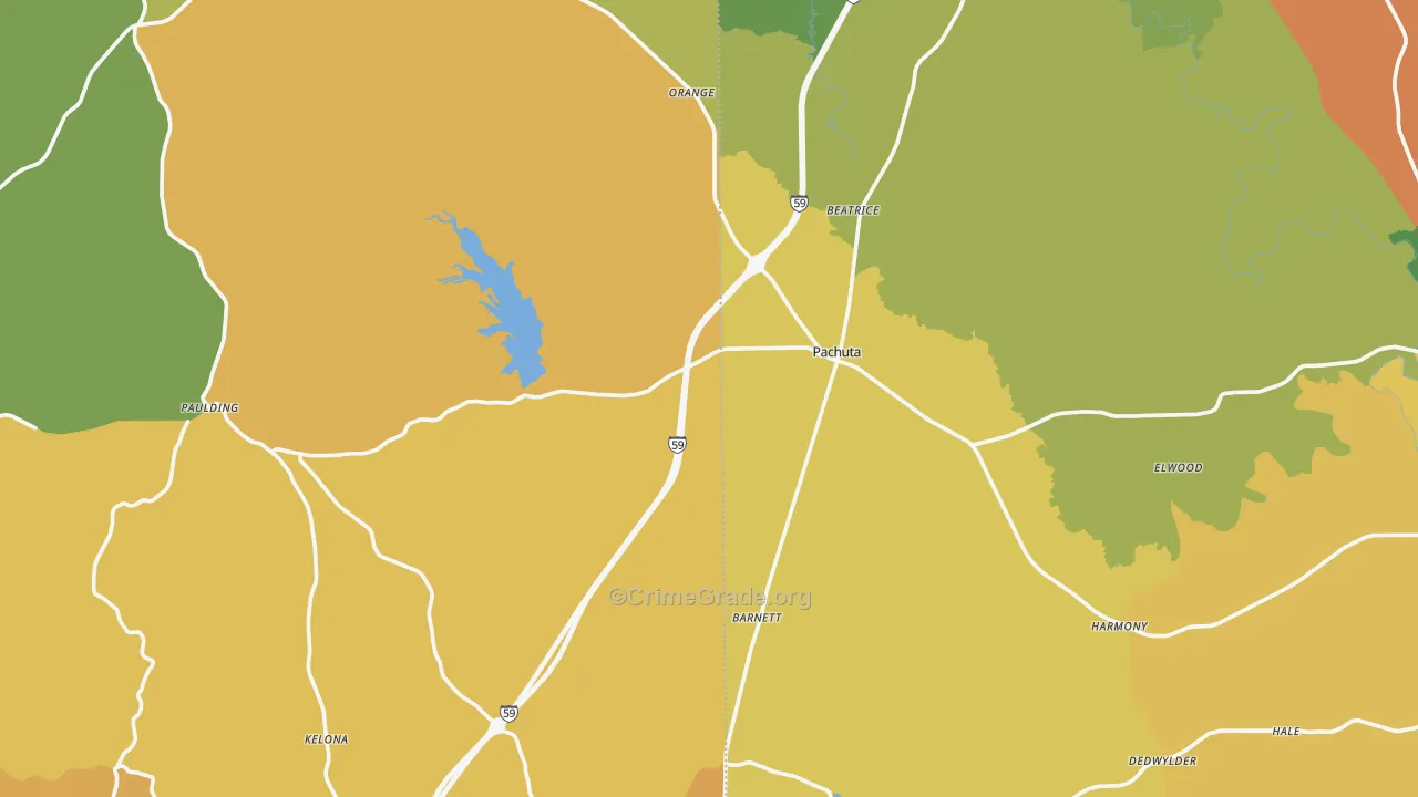 Pachuta, MS Map of Murder Rates