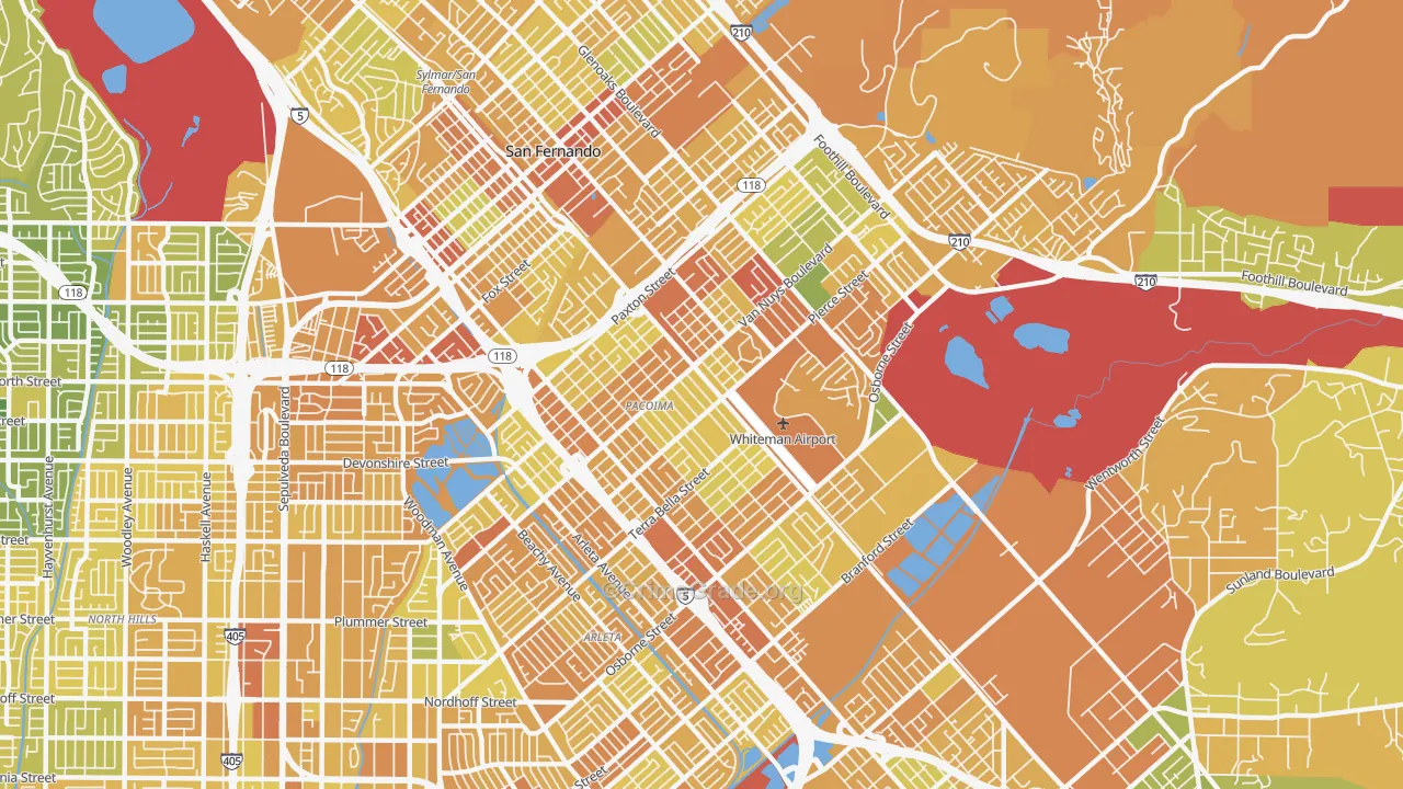 Pacoima, CA Map of Murder Rates