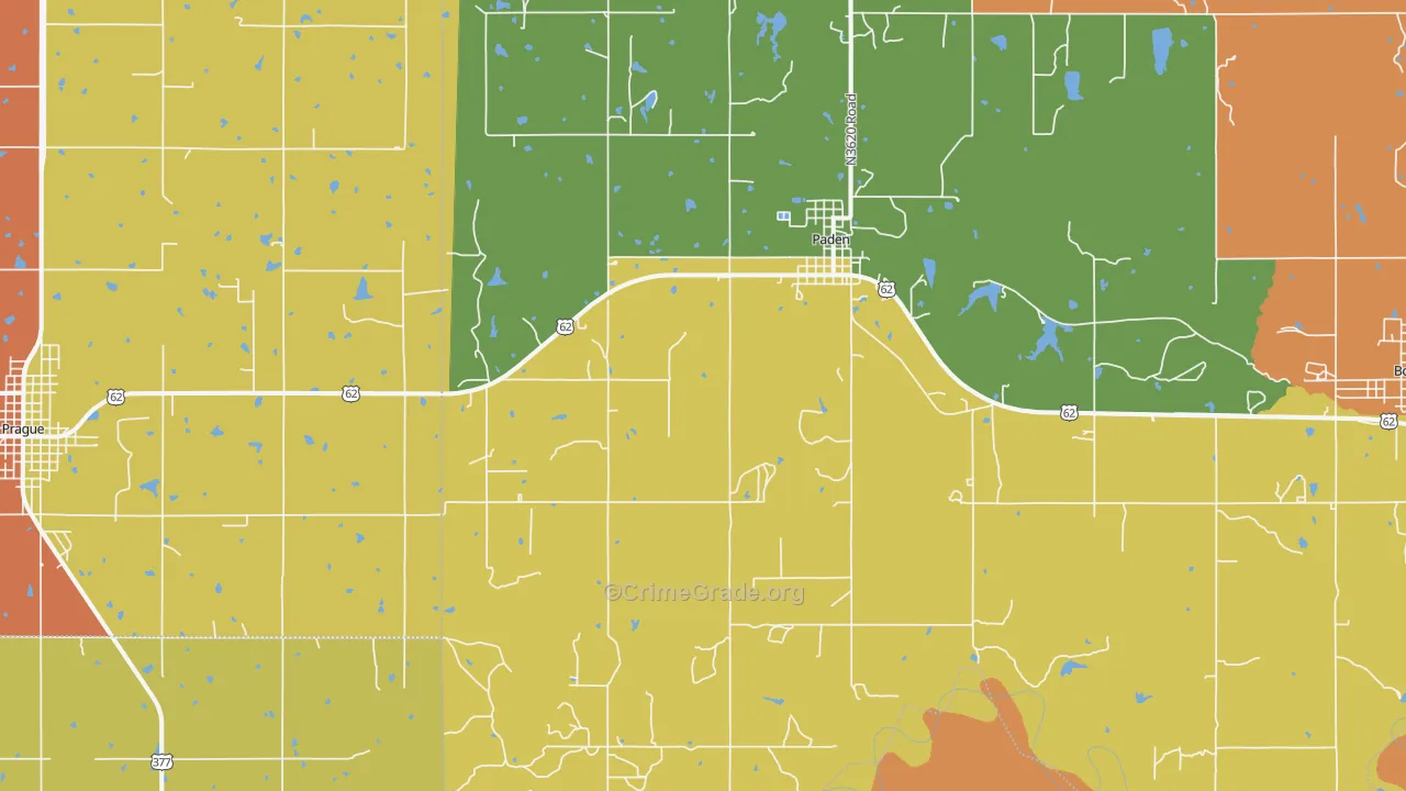 Paden, OK Map of Murder Rates