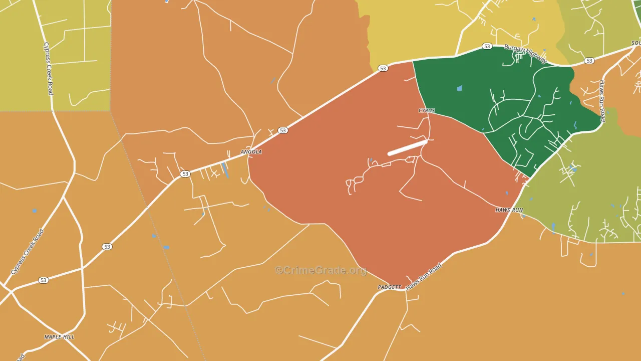 Padgett, NC Map of Murder Rates