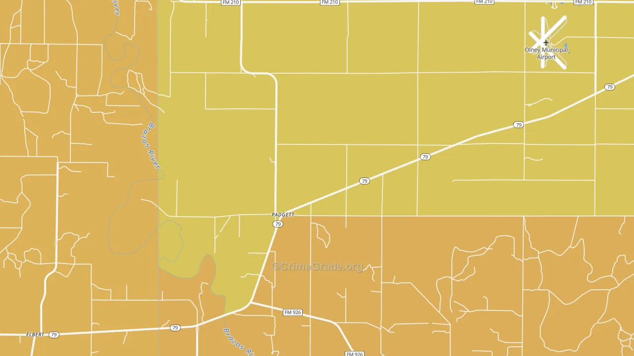 Padgett, TX Map of Murder Rates