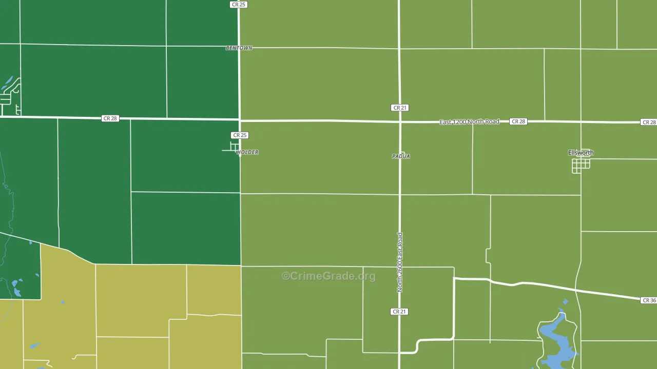 Padua, IL Map of Murder Rates
