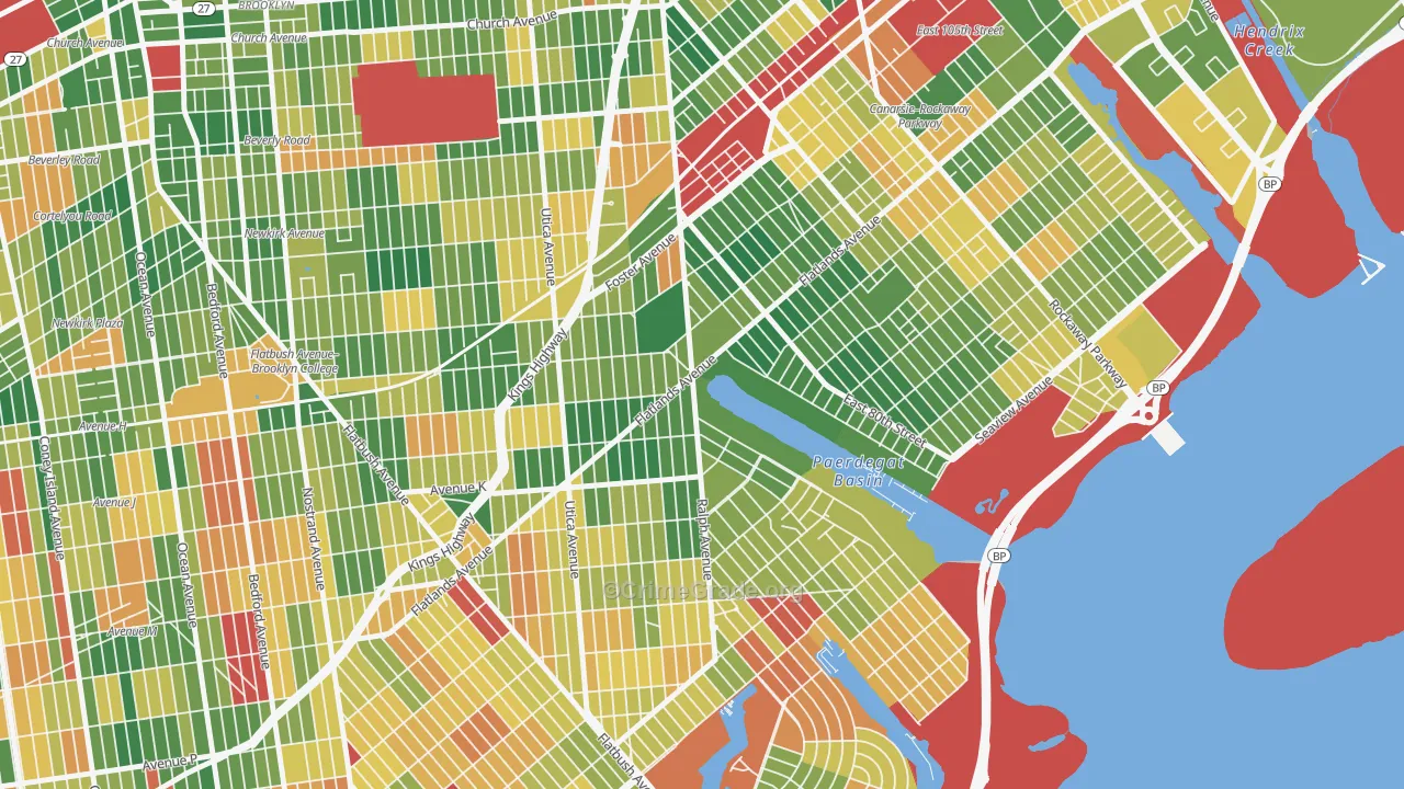 Paerdegat, Brooklyn, NY Map of Murder Rates