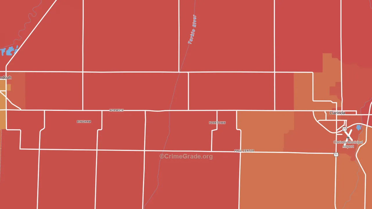 Page County, IA Map of Murder Rates