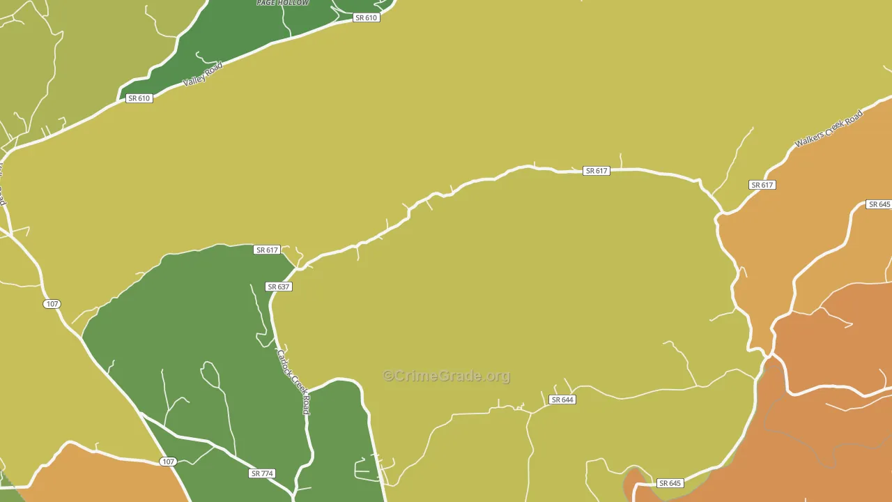 Page Hollow, VA Map of Murder Rates