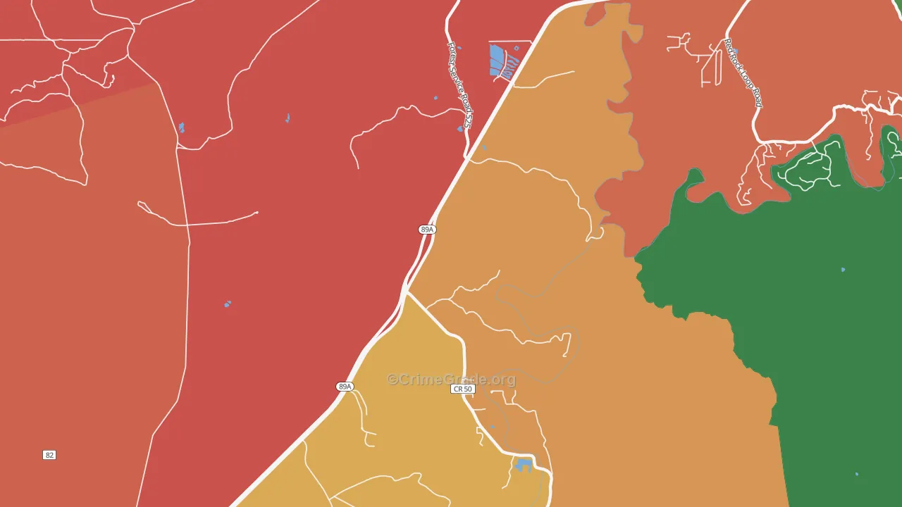 Page Springs, AZ Map of Murder Rates
