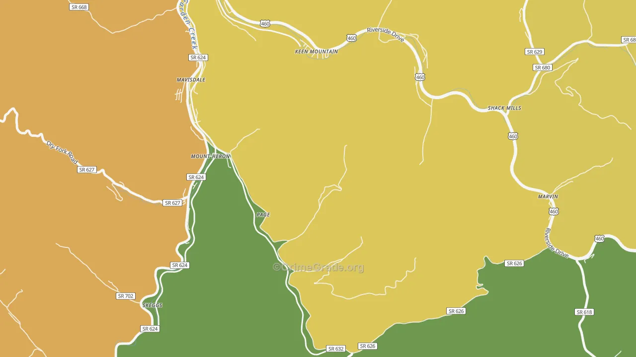 Page, VA Map of Murder Rates