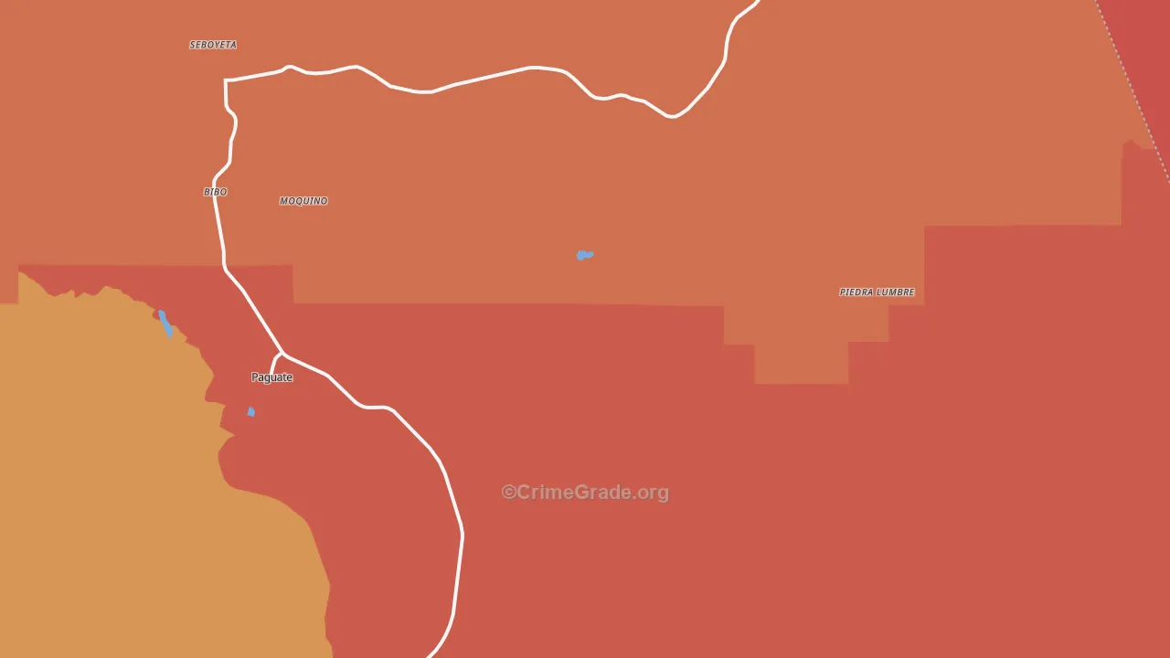 Paguate, NM Map of Murder Rates