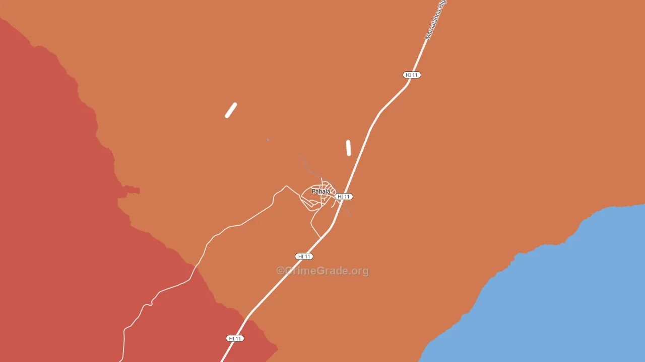 Pahala, HI Map of Murder Rates