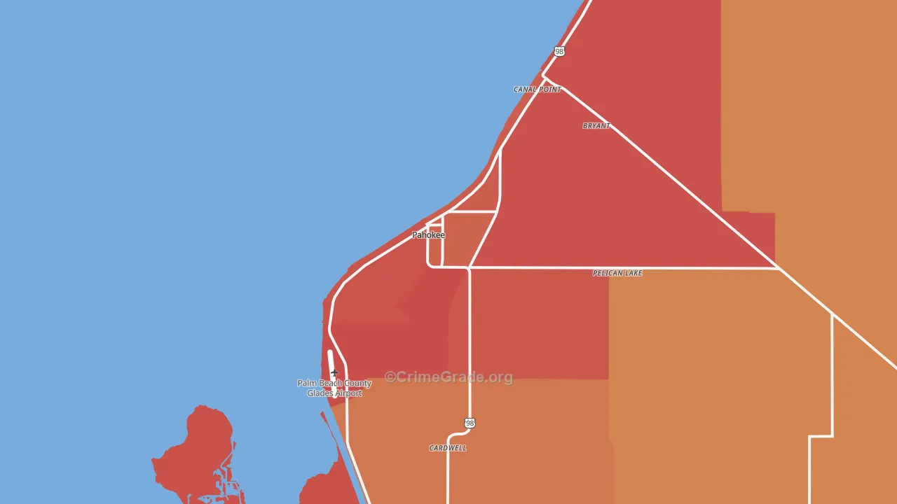 Pahokee, FL Map of Murder Rates