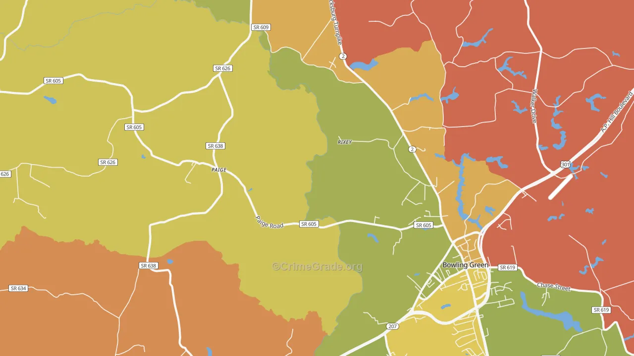 Paige, VA Map of Murder Rates