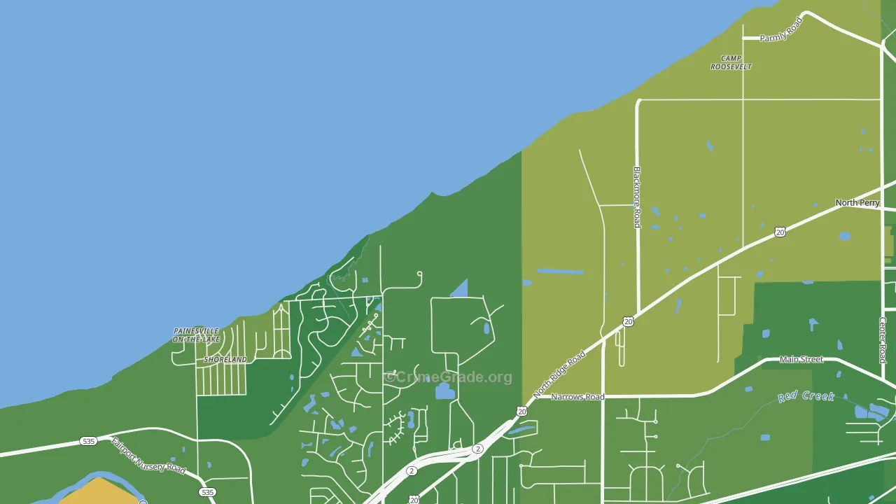 Painesville on the Lake, OH Map of Murder Rates