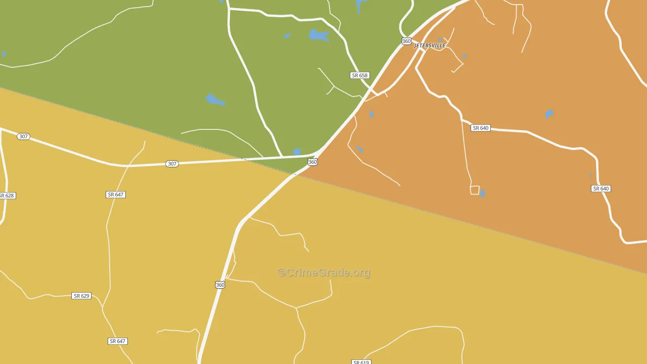 Paineville, VA Map of Murder Rates