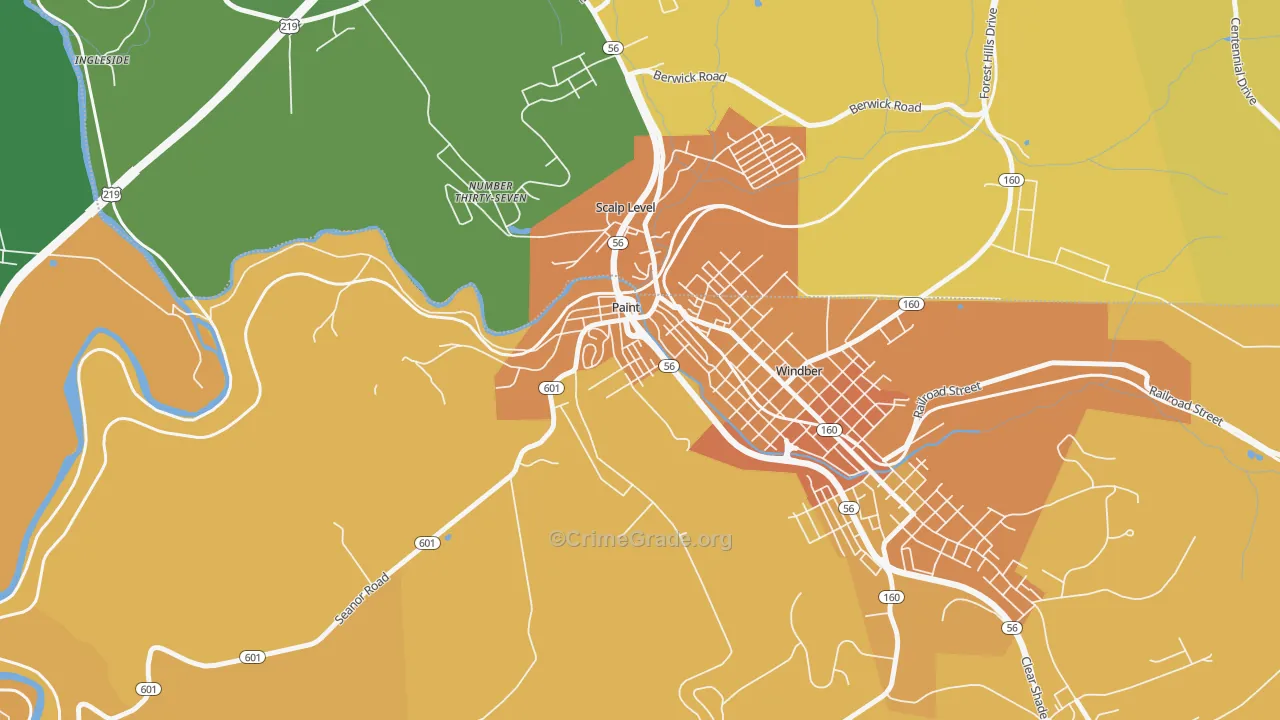 Paint, PA Map of Murder Rates