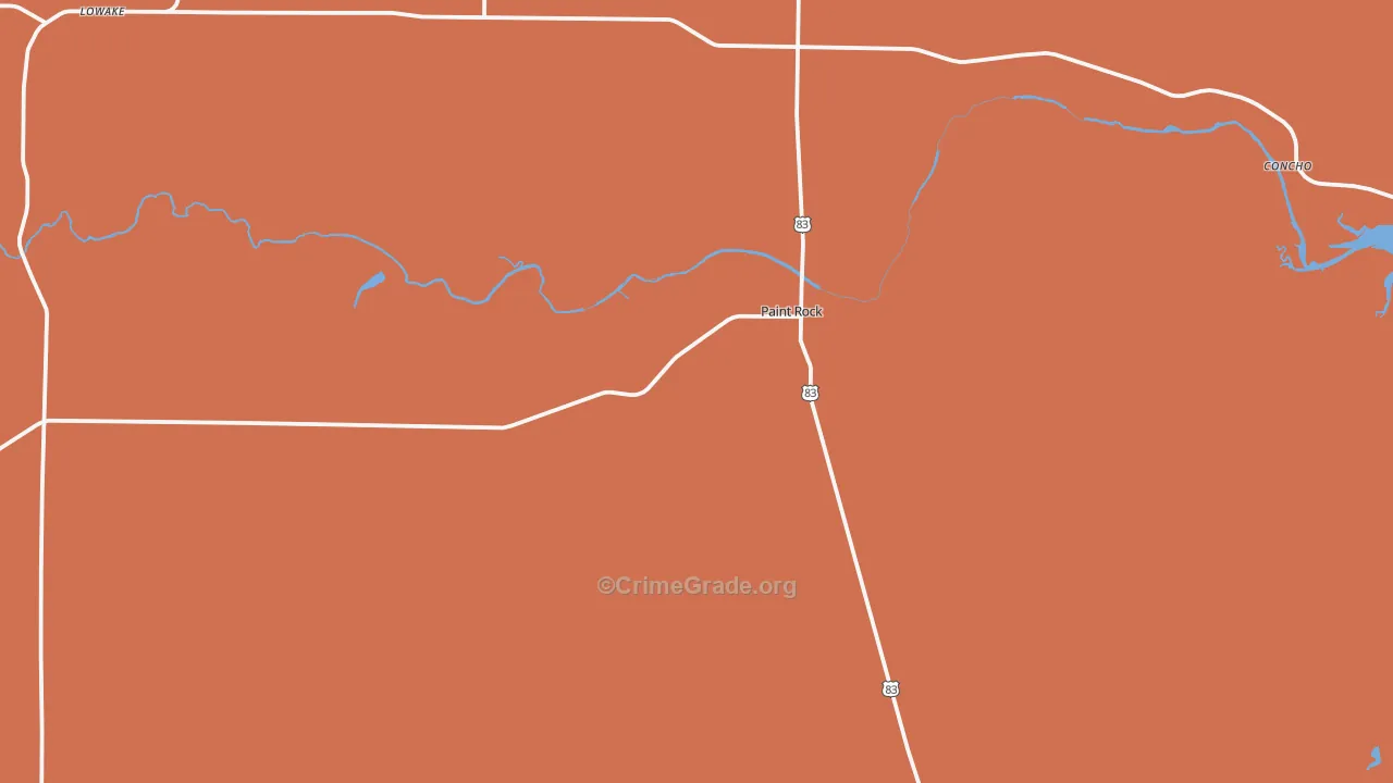 Paint Rock, TX Map of Murder Rates