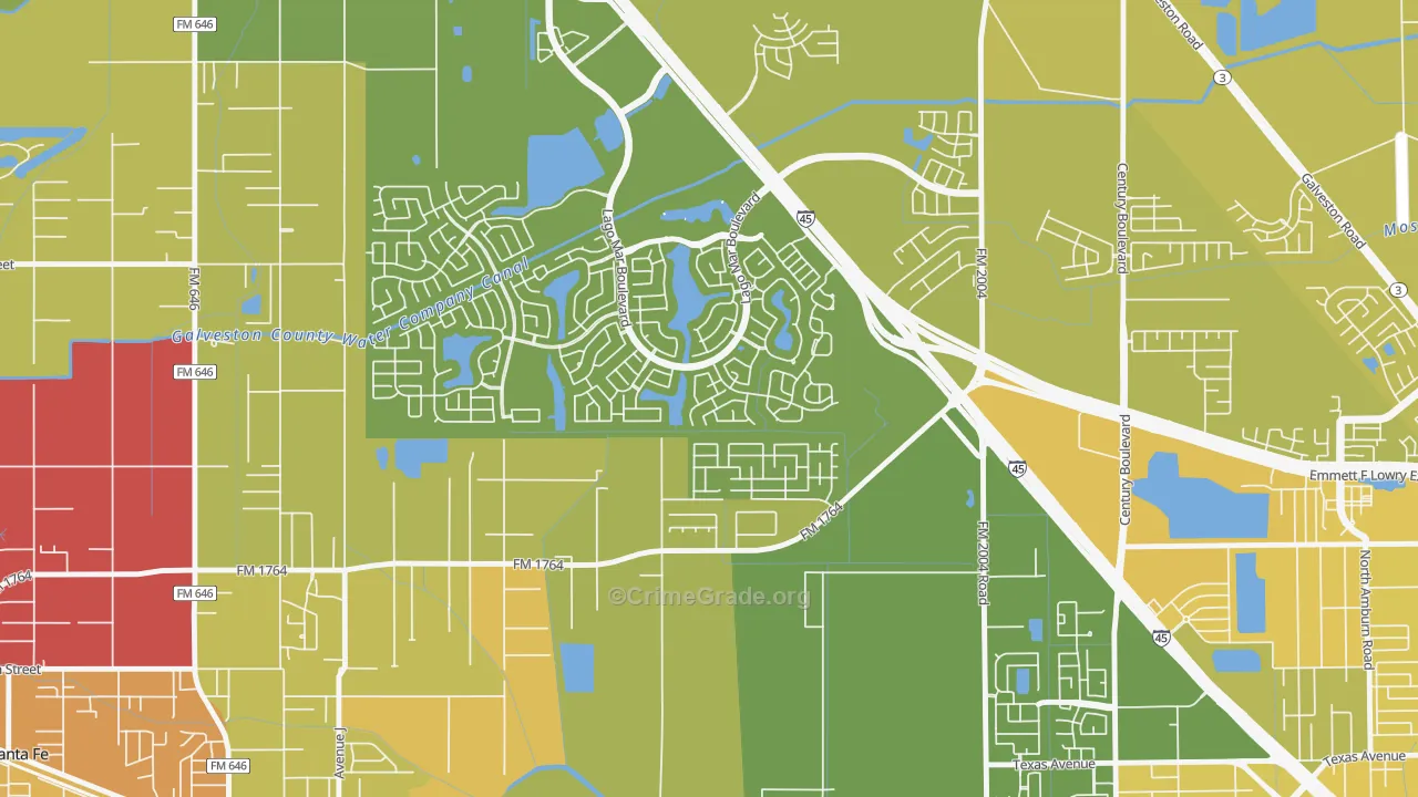 Painted Meadows, Santa Fe, TX Map of Murder Rates
