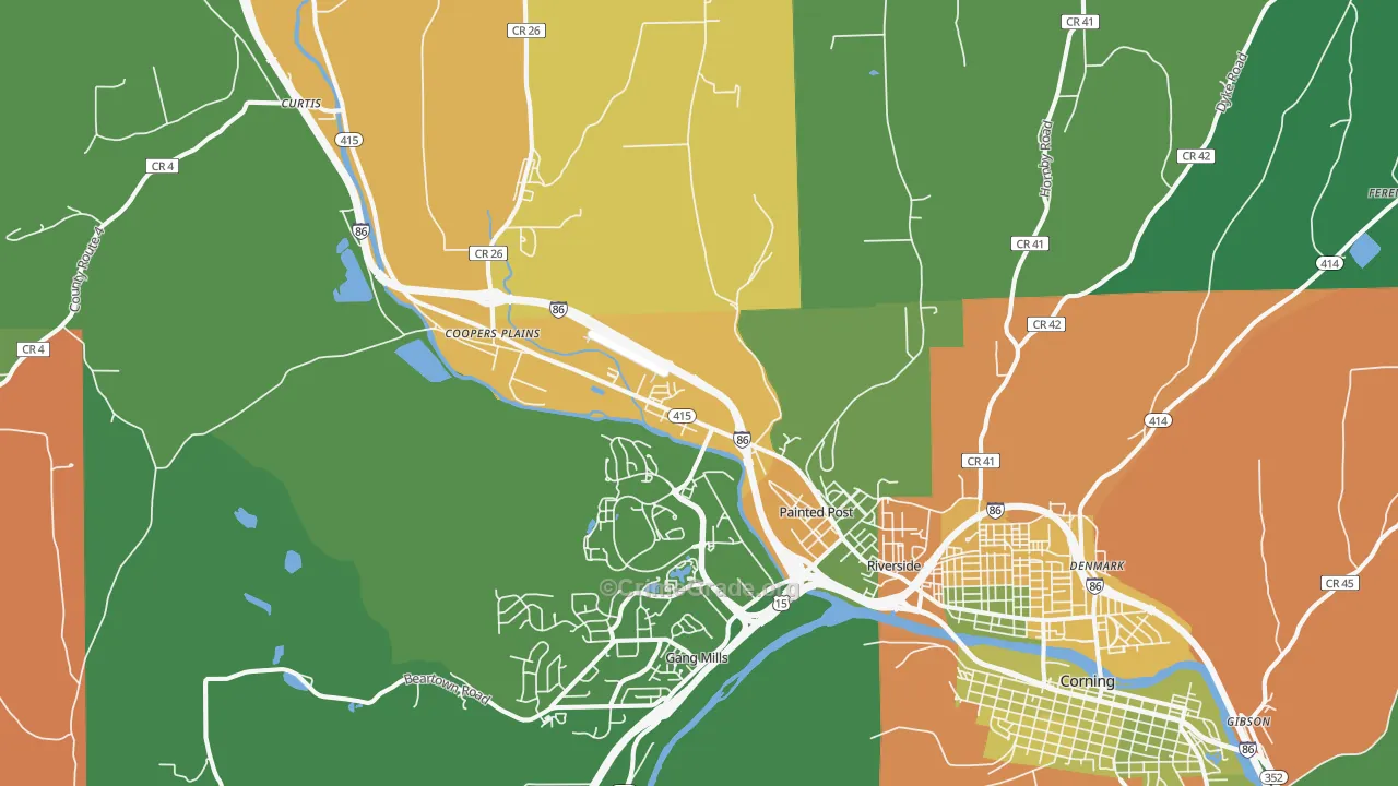 Painted Post, NY Map of Murder Rates