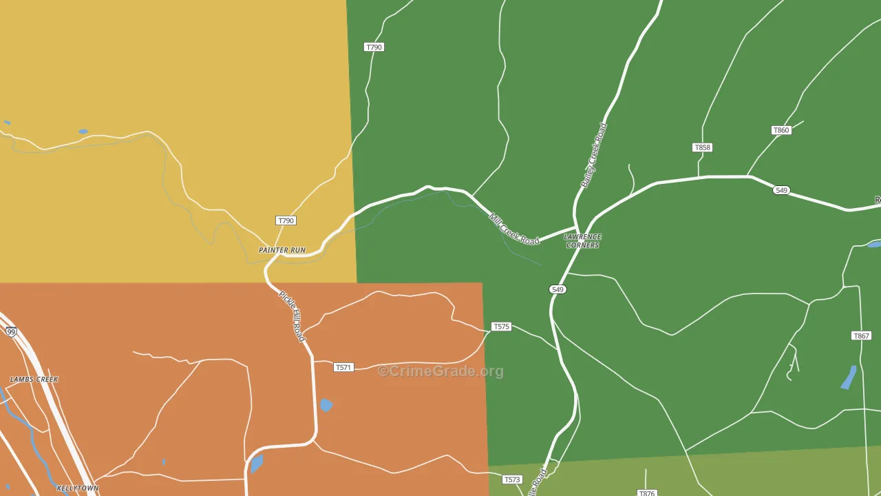Painter Run, PA Map of Murder Rates