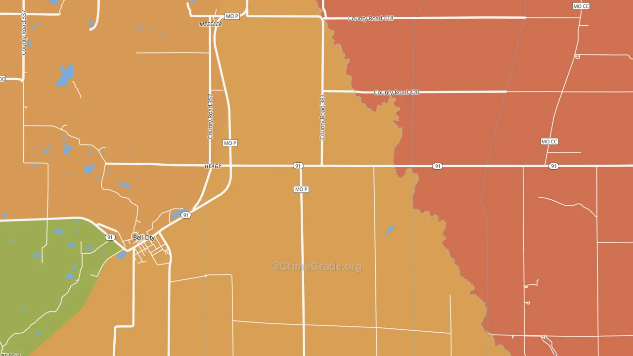 Painton, MO Map of Murder Rates