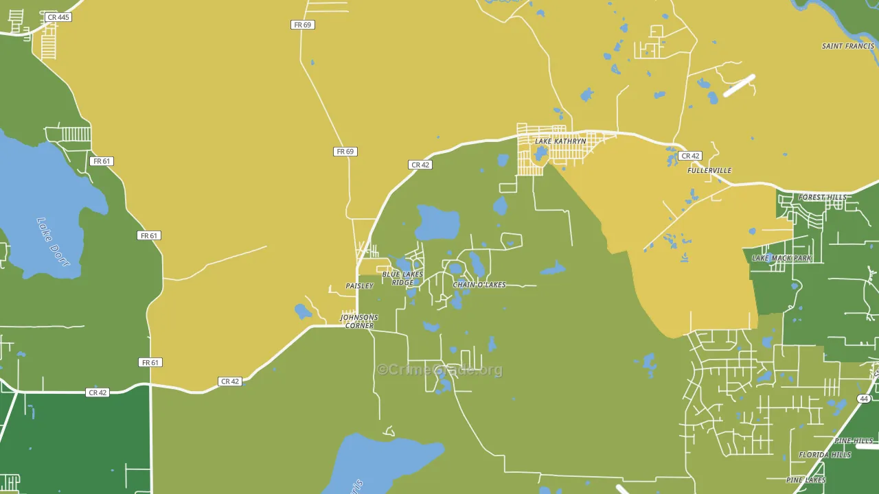 Paisley, FL Map of Murder Rates