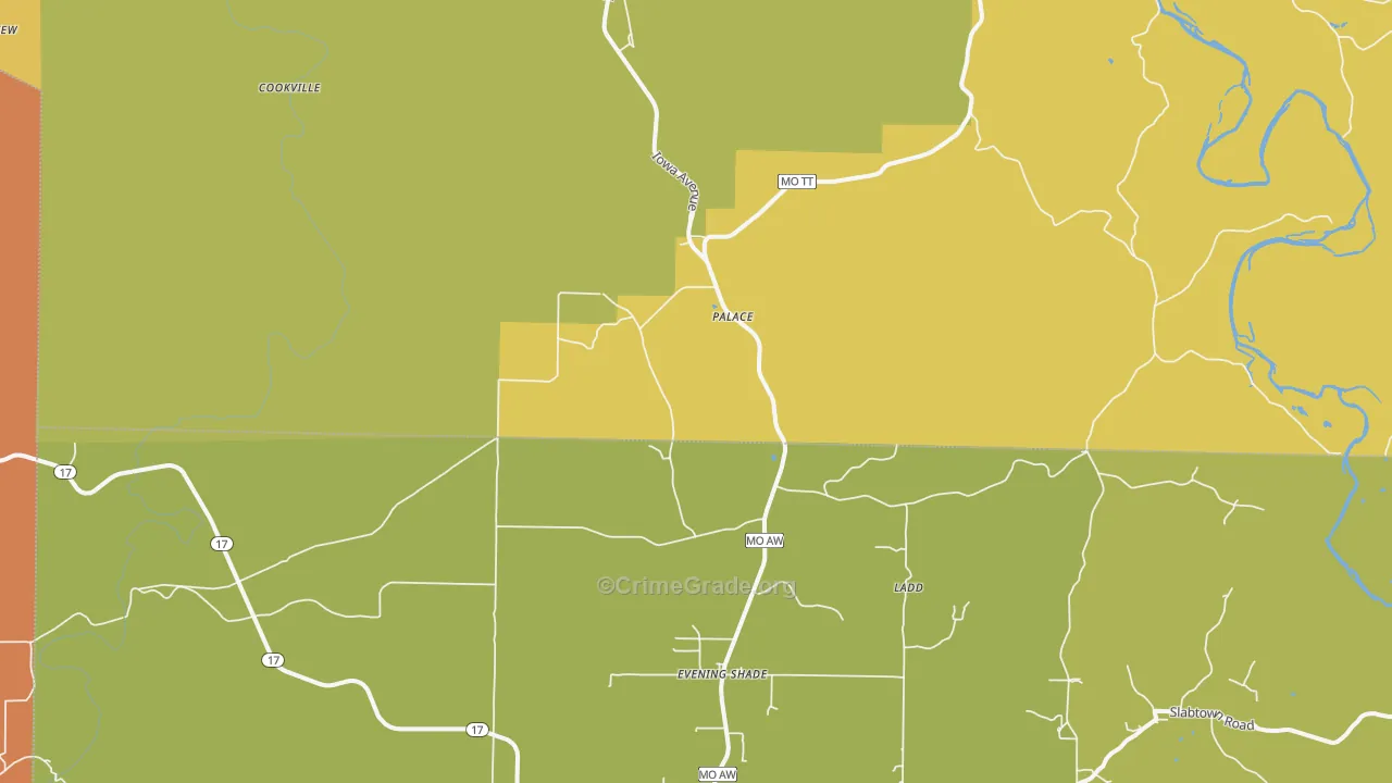 Palace, MO Map of Murder Rates