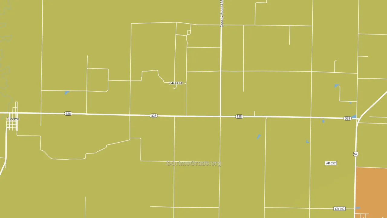 Palatka, AR Map of Murder Rates