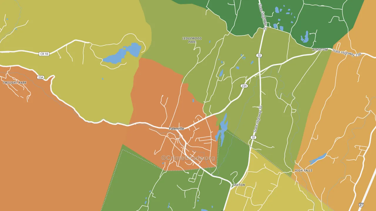 Palenville, NY Map of Murder Rates
