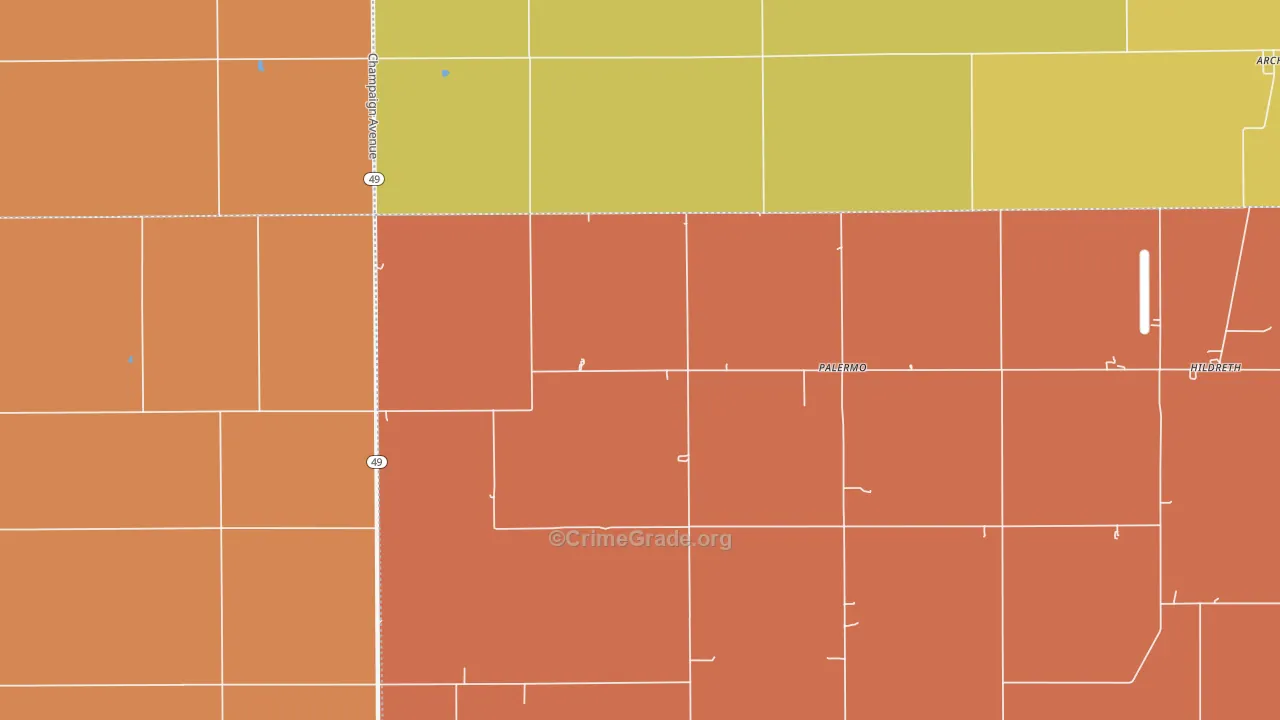 Palermo, IL Map of Murder Rates