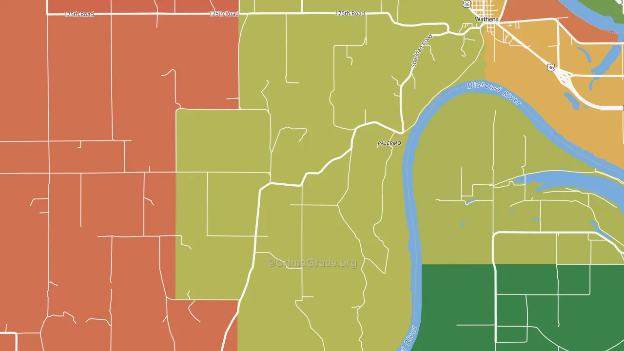 Palermo, KS Map of Murder Rates