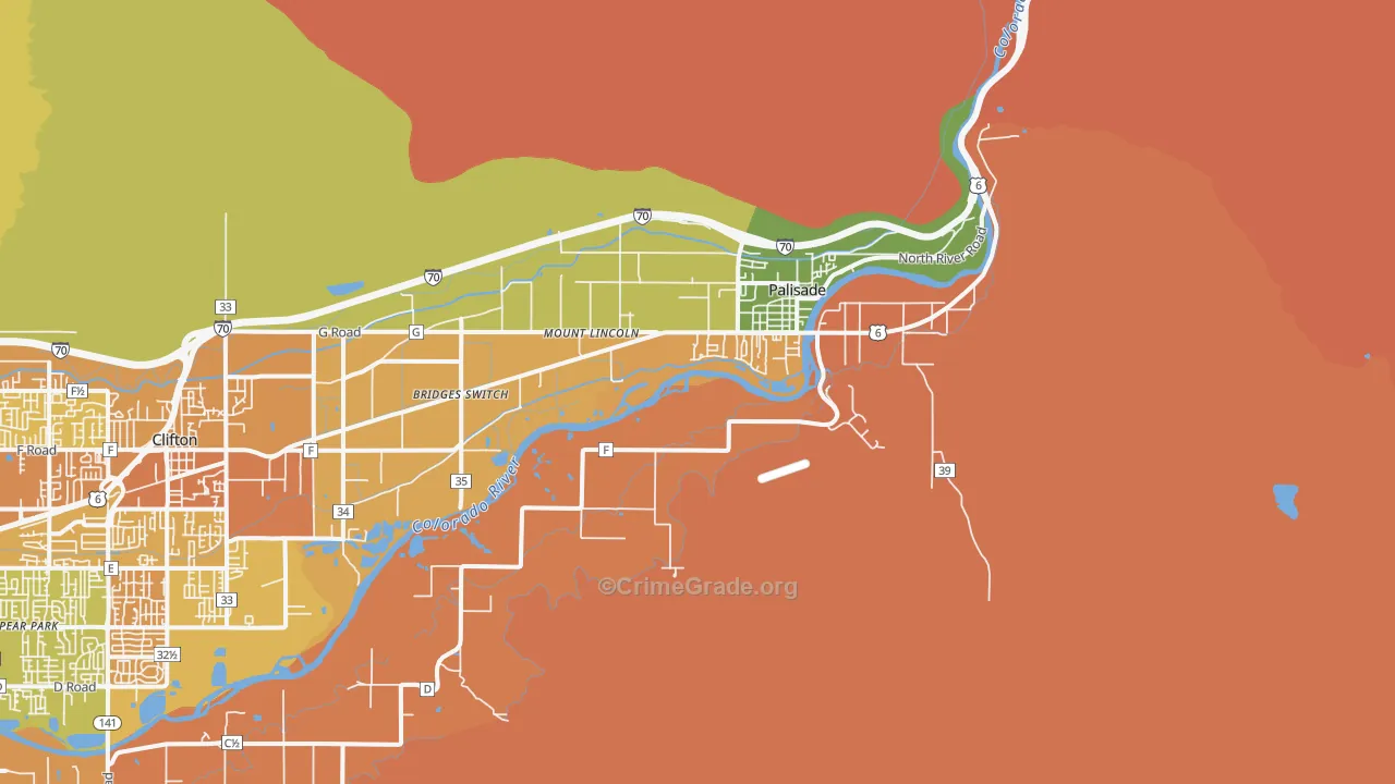 Palisade, CO Map of Murder Rates