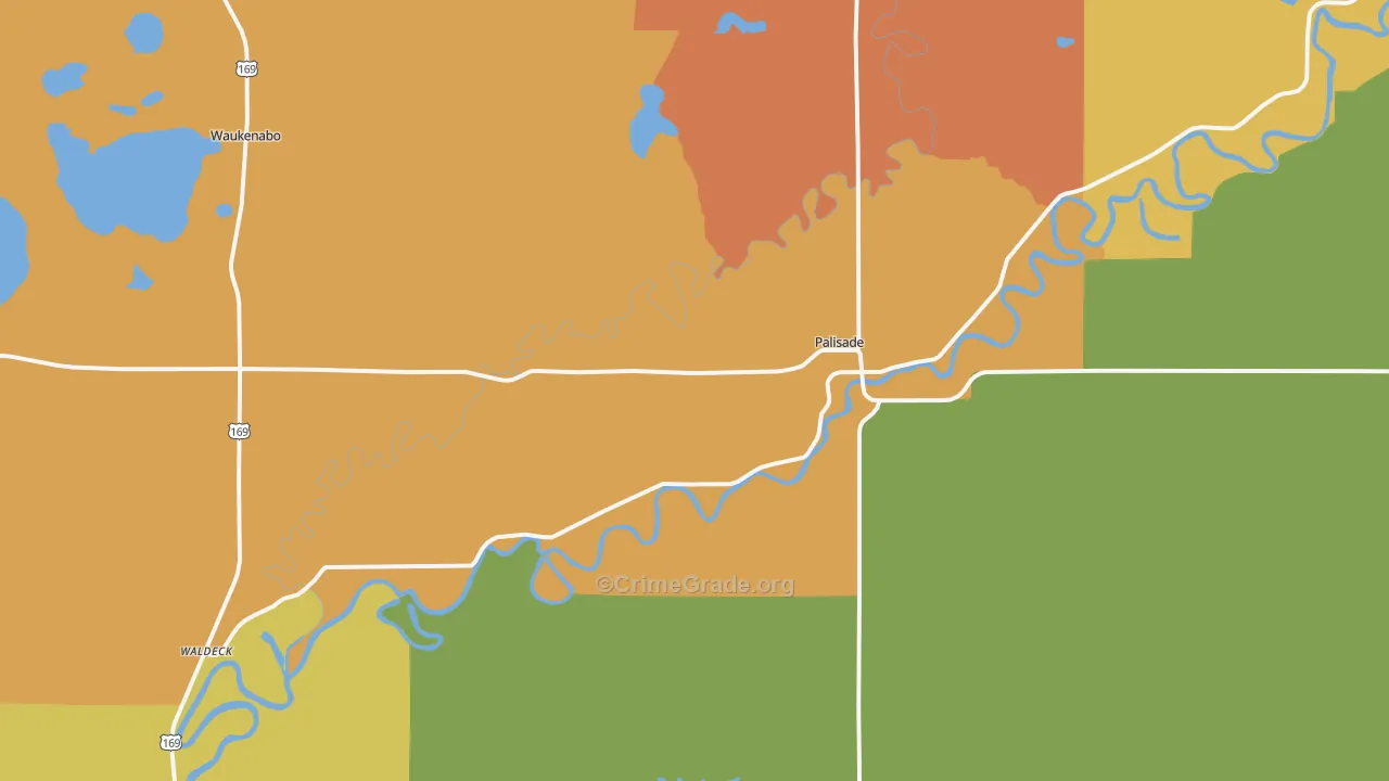 Palisade, MN Map of Murder Rates