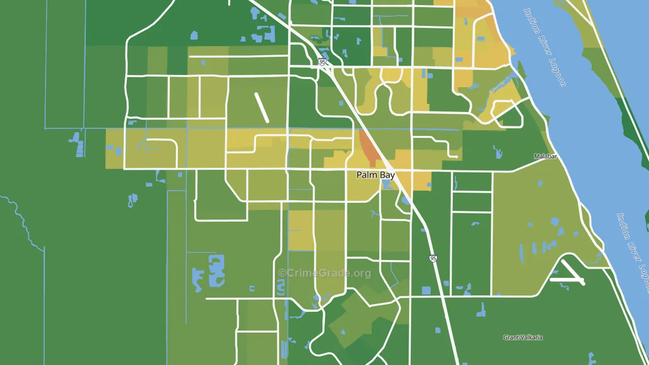 Palm Bay, FL Map of Murder Rates