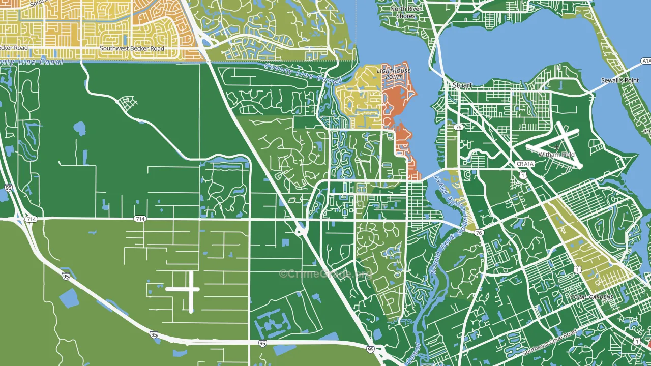 Palm City, FL Map of Murder Rates