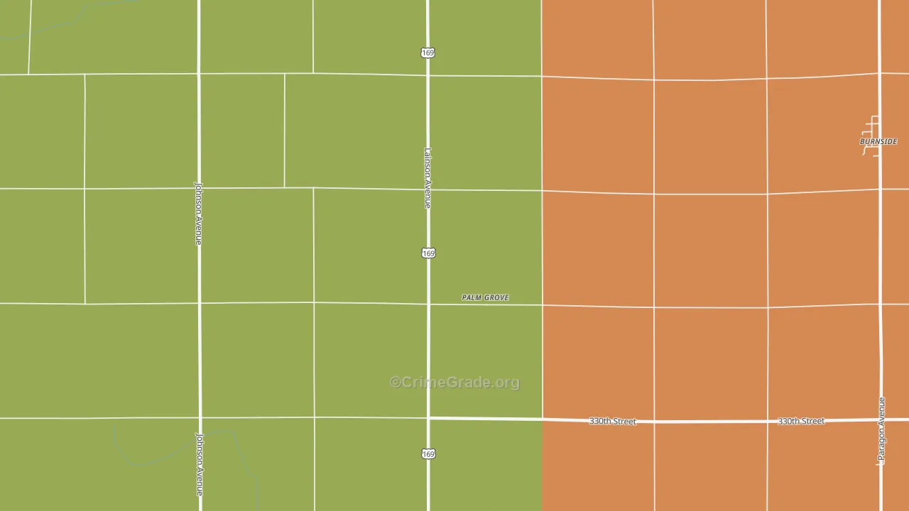 Palm Grove, IA Map of Murder Rates