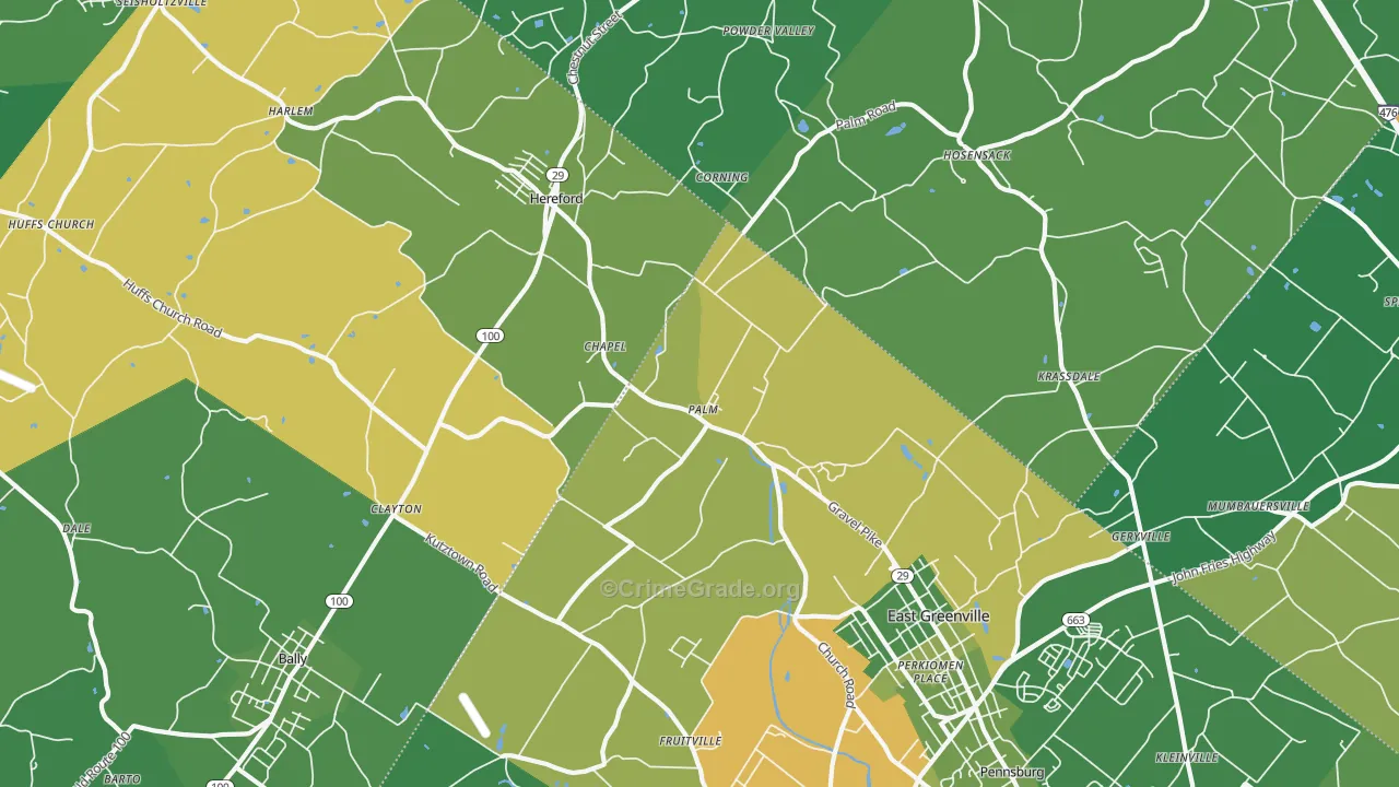 Palm, PA Map of Murder Rates