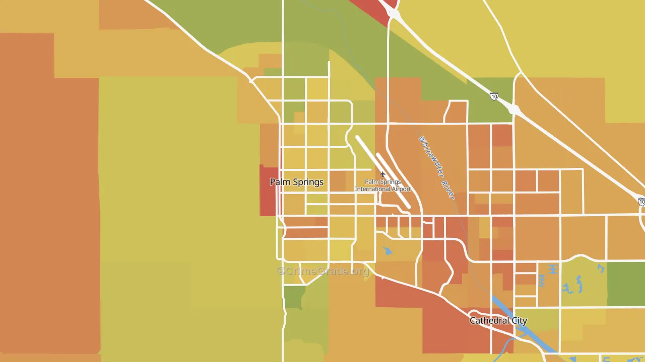 Palm Springs, CA Map of Murder Rates