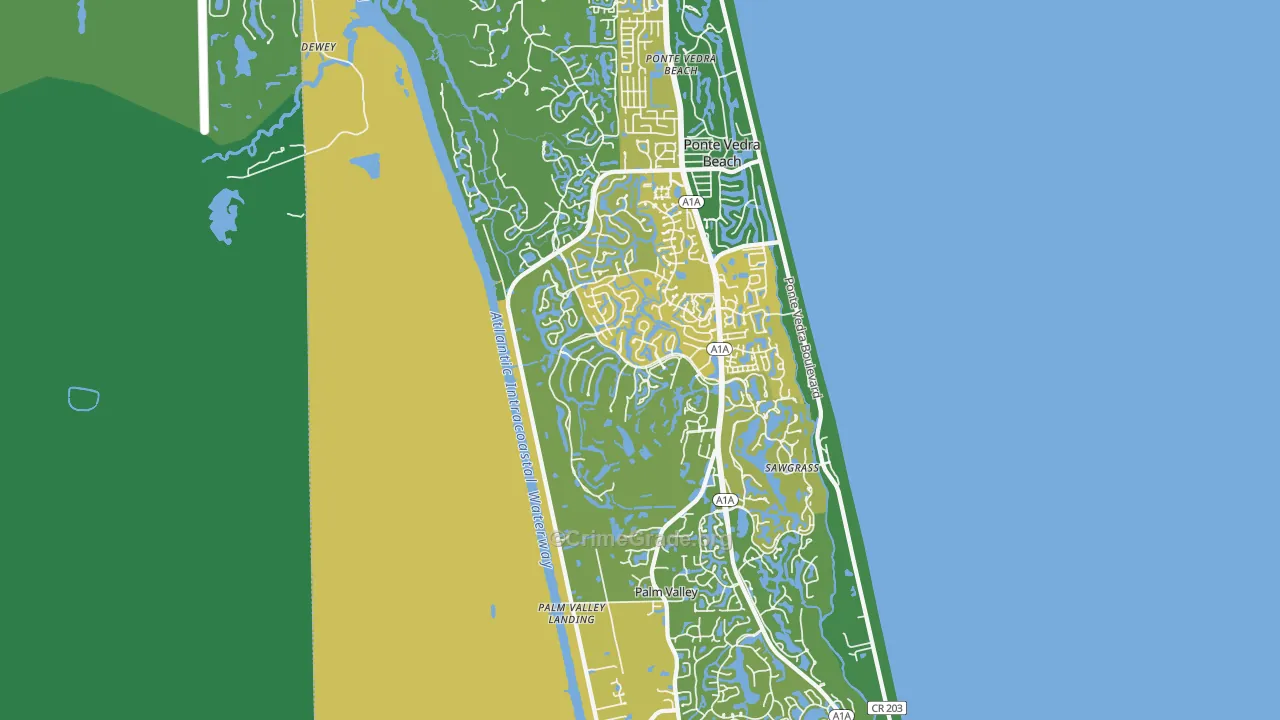 Palm Valley, FL Map of Murder Rates