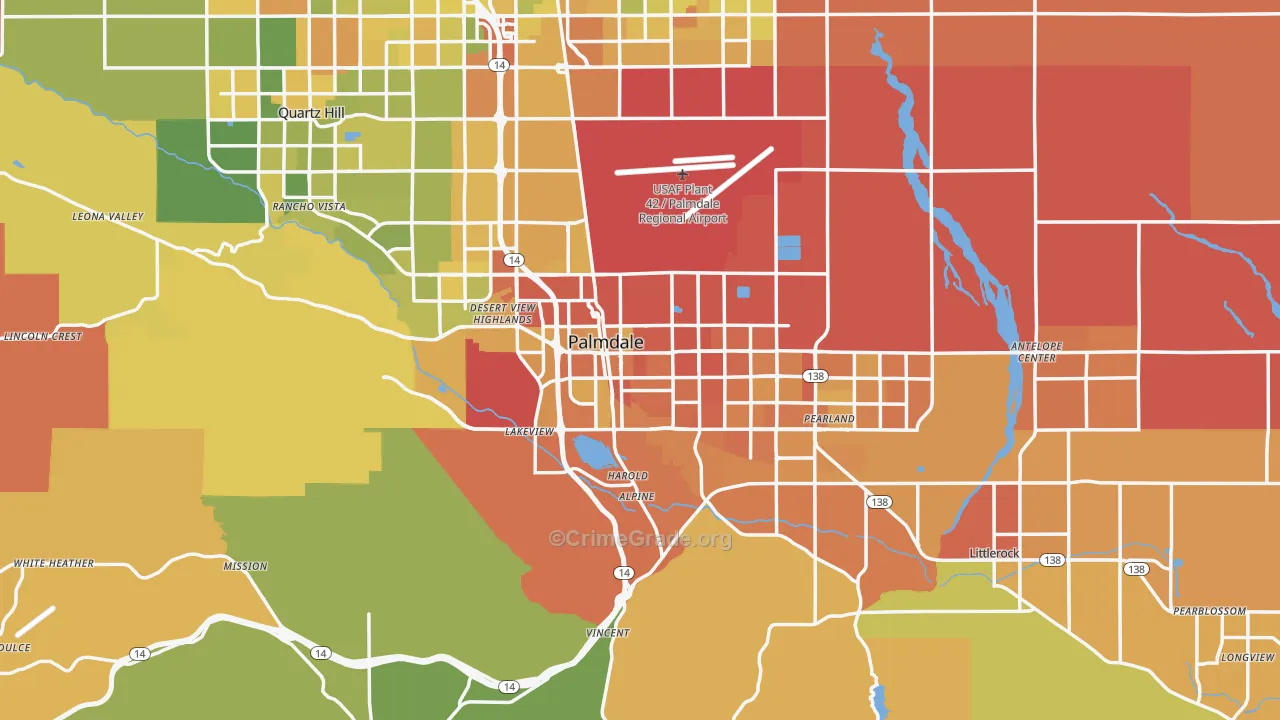 Palmdale, CA Map of Murder Rates