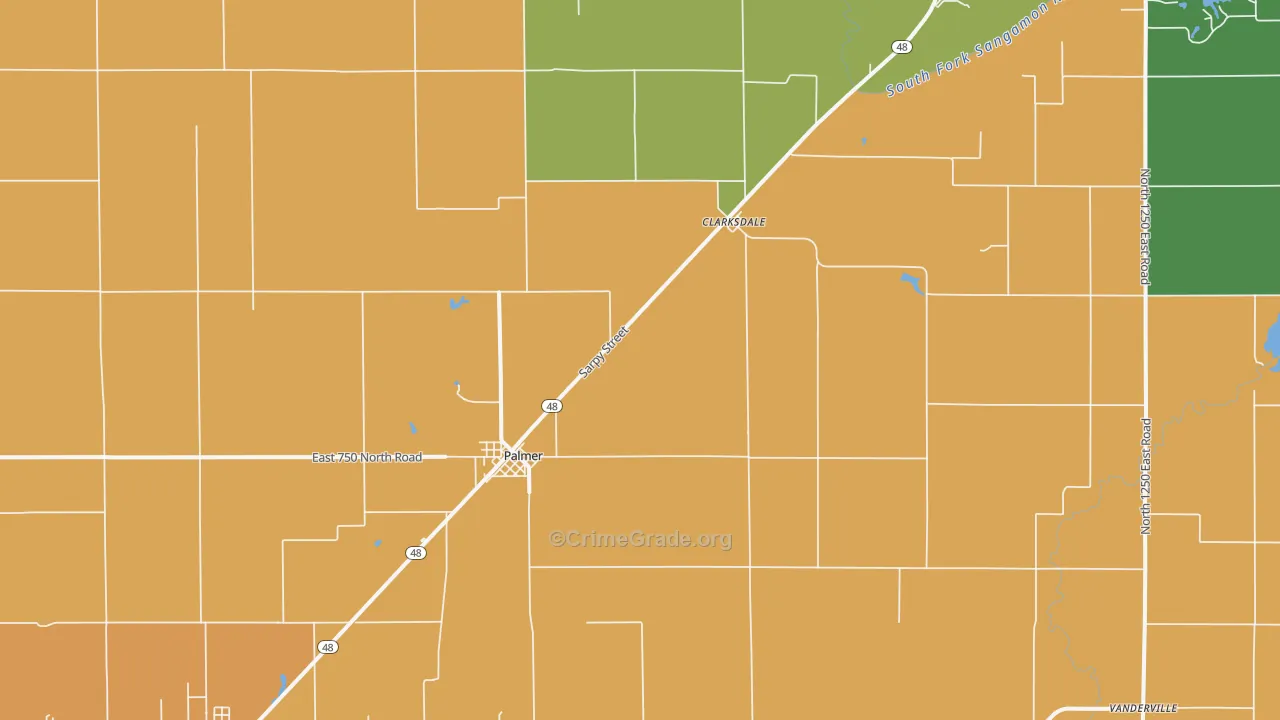 Palmer, IL Map of Murder Rates