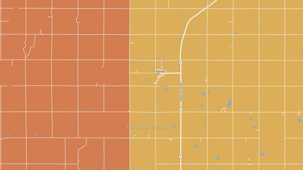 Palmer, KS Map of Murder Rates