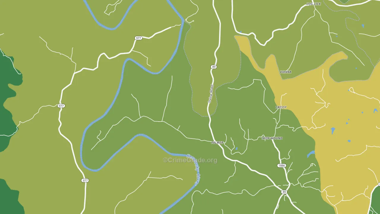 Palmer, KY Map of Murder Rates