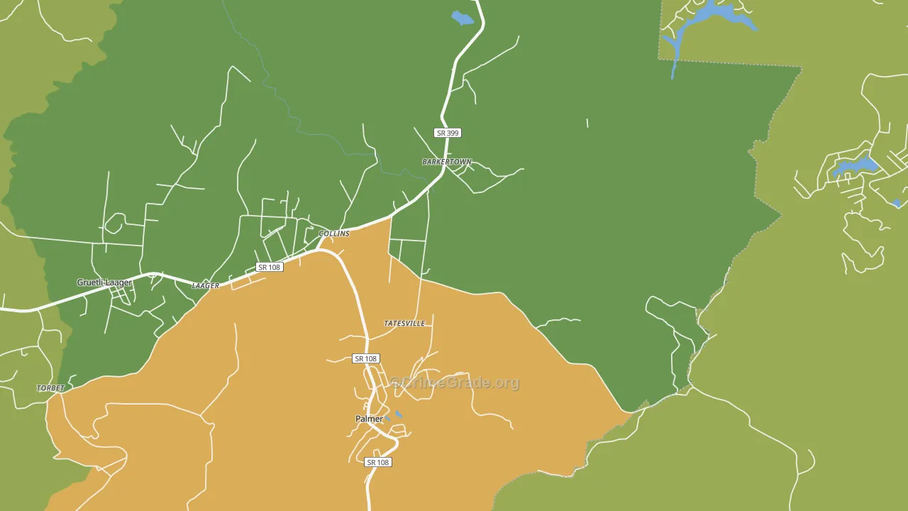 Palmer, TN Map of Murder Rates