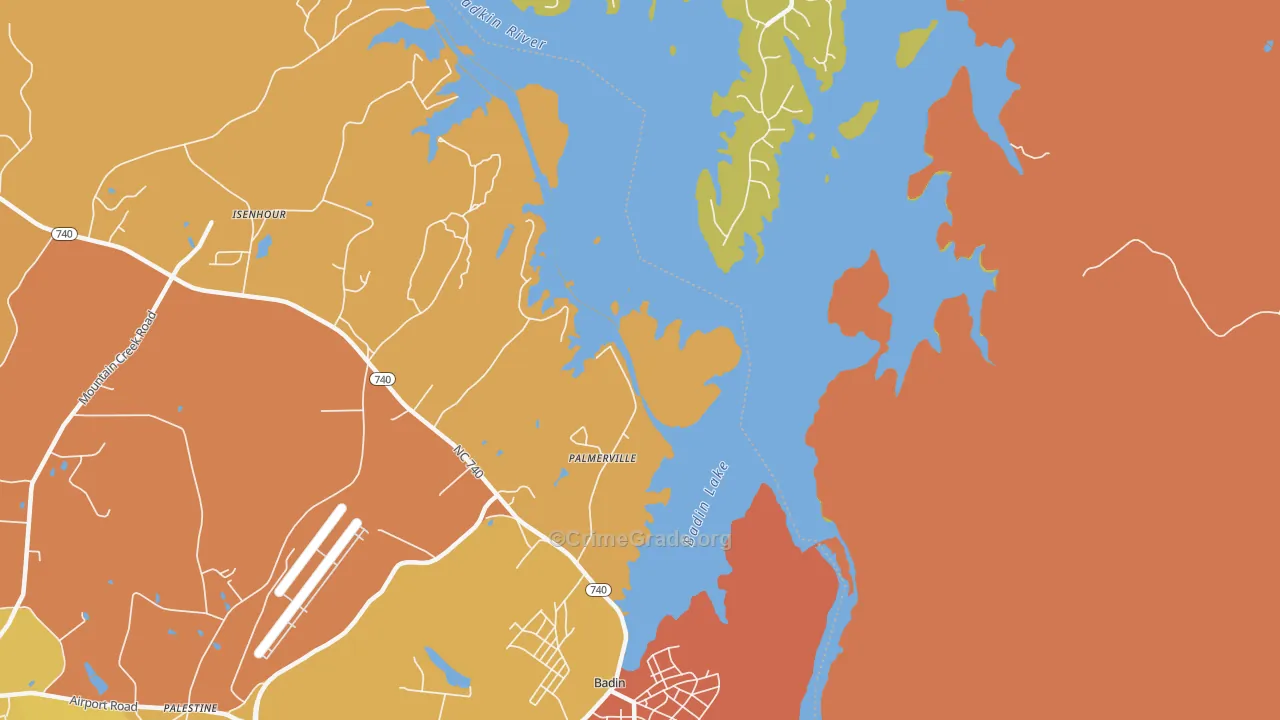 Palmerville, NC Map of Murder Rates