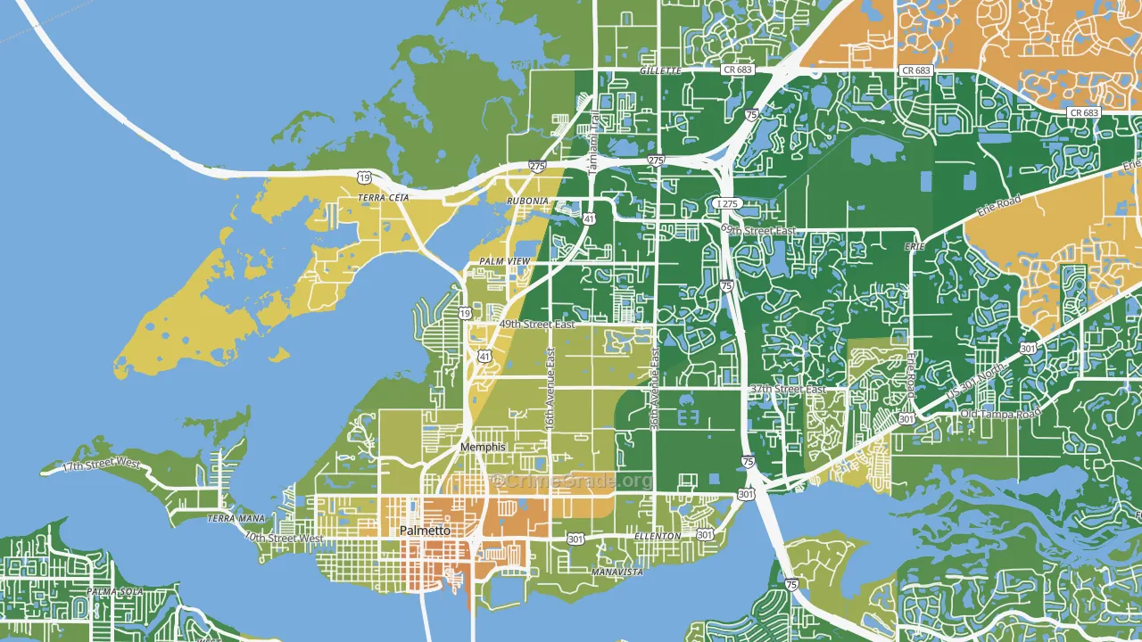 Palmetto, FL Map of Murder Rates