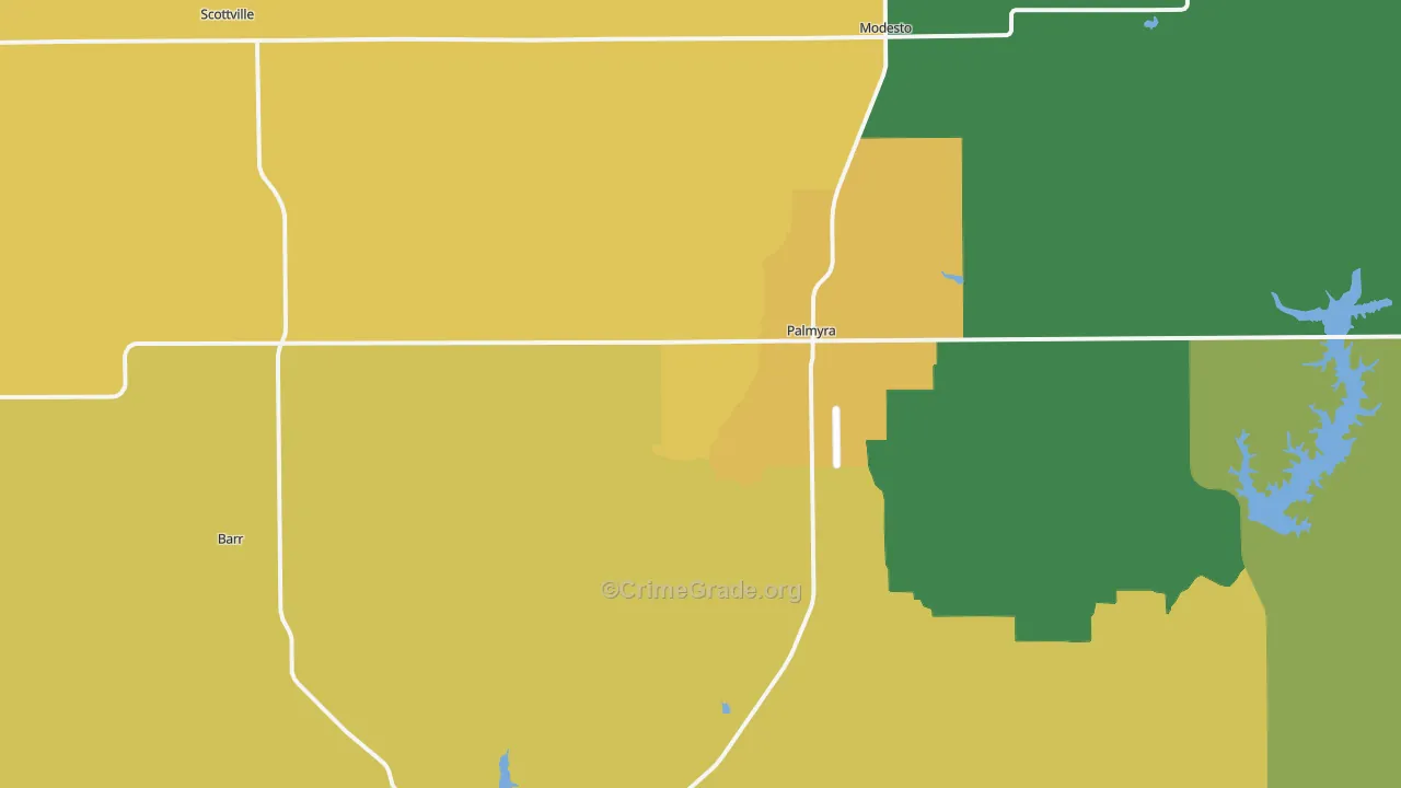 Palmyra, IL Map of Murder Rates