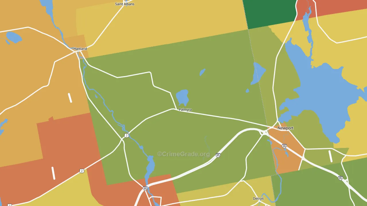 Palmyra, ME Map of Murder Rates