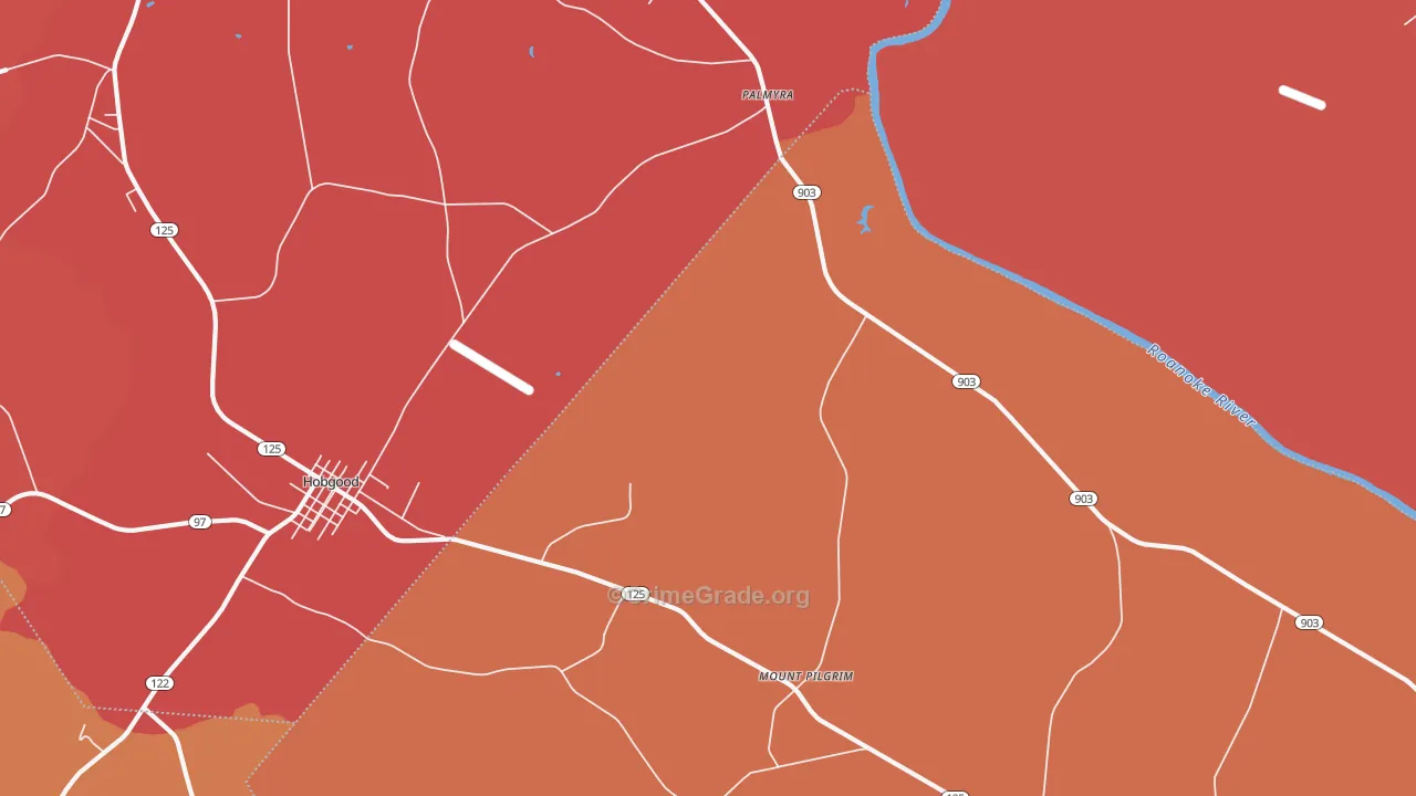 Palmyra, NC Map of Murder Rates